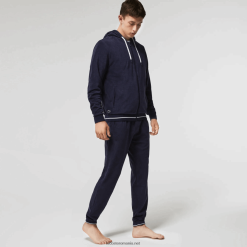 Lacoste hanorac lounge cu fermoar din țesătură 0H6PD41276 bărbați bleumarin 166
