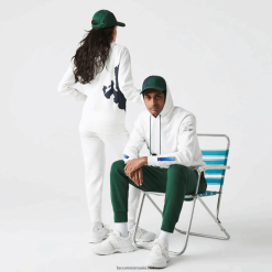 Lacoste hanorac sport x theo curin din bumbac organic 0H6PD41124 bărbați alb bleumarin verde ppj