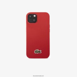 Lacoste husa iphone 14 plus efect petit pique 0H6PD42225 bărbați bleumarin maro 883