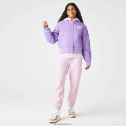 Lacoste jachetă bomber matlasată din nailon 0H6PD42624 femei Gfu violet