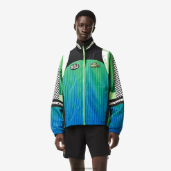 Lacoste jachetă de sport cu imprimeu în șah ombre 0H6PD4392 bărbați verde albastru chy