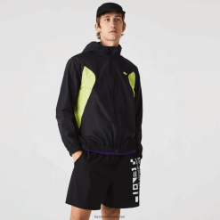 Lacoste jachetă de vânt sport împachetabilă 0H6PD41254 bărbați negru galben 60r