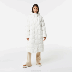 Lacoste jachetă lungă reversibilă hidrofugă 0H6PD42614 femei alb 70v