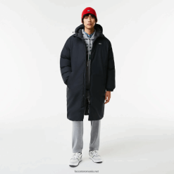 Lacoste jachetă puf lung cu inscripție de marcă 0H6PD41294 bărbați negru 031