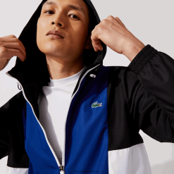 Lacoste jachetă sport colorblock cu fermoar 0H6PD41322 bărbați albastru negru alb alv