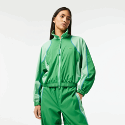 Lacoste jachetă supradimensionată în două tonuri 0H6PD42432 femei fzv verde