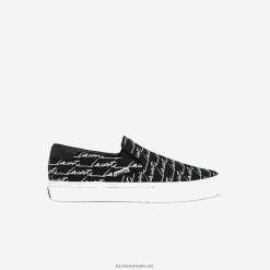 Lacoste jump serve imprimeu pânză slip on 0H6PD42705 femei alb-negru 454