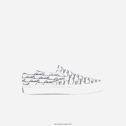 Lacoste jump serve pânză imprimată slip on 0H6PD41860 bărbați alb și negru 147