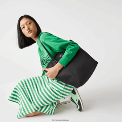Lacoste l.12.12 concept geantă tote cu fermoar vertical 0H6PD42847 femei negru 000