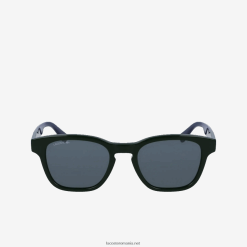 Lacoste ochelari de soare dreptunghi din acetat cu atingere textilă 0H6PD42347 bărbați verde 300