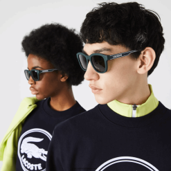 Lacoste ochelari de soare dreptunghiular cu linie activă 0H6PD42306 bărbați verde mat 301