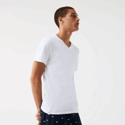 Lacoste Pachet de 3 tricouri simple 0H6PD41345 bărbați alb 001