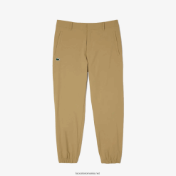 Lacoste pantaloni de golf din poliester reciclat 0H6PD4448 bărbați bej cb8