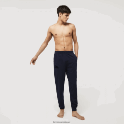 Lacoste pantaloni de jogging din bumbac fleece 0H6PD41477 bărbați bleumarin 423