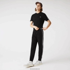 Lacoste pantaloni de jogging din lână colorblock în dungi 0H6PD41147 bărbați negru 8vm