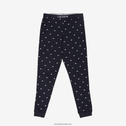 Lacoste pantaloni de pijama din jerseu 0H6PD41352 bărbați alb negru 258