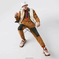 Lacoste pantaloni de sport colorblock din lână polară 0H6PD41083 bărbați maro verde kaki 89f