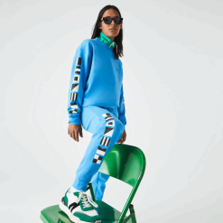 Lacoste pantaloni de sport cu imprimeu reflectorizant 0H6PD41045 bărbați albastru 4x