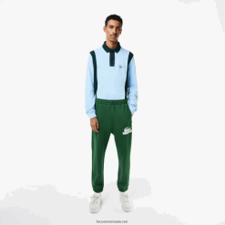 Lacoste pantaloni de sport din bumbac organic 0H6PD4292 bărbați verde 132