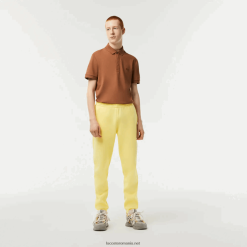 Lacoste pantaloni de sport din lână, cu tăiere conică 0H6PD4349 bărbați galben 107
