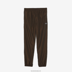 Lacoste pantaloni de sport din twill cu carouri hidrofugă 0H6PD41069 bărbați negru maro bleumarin kaki verde txj