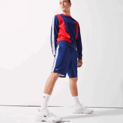 Lacoste pantaloni scurți cu benzi laterale marca sport 0H6PD41505 bărbați albastru alb emj