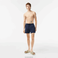 Lacoste pantaloni scurți de baie ușori, cu uscare rapidă 0H6PD4536 bărbați bleumarin verde 802