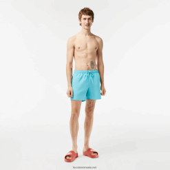 Lacoste pantaloni scurți de baie ușori, cu uscare rapidă 0H6PD4543 bărbați verde turcoaz vyi