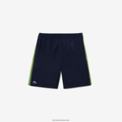 Lacoste pantaloni scurți de tenis din poliester reciclat 0H6PD417 bărbați bleumarin 166
