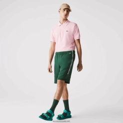 Lacoste pantaloni scurți din amestec de lână din bumbac cu benzi de marcă 0H6PD41539 bărbați verde 132