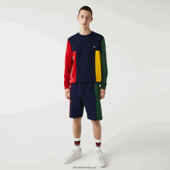 Lacoste pantaloni scurți din amestec de lână din bumbac de marcă 0H6PD41515 bărbați bleumarin rosu verde bls