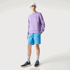 Lacoste pantaloni scurți din fleece din bumbac periat organic 0H6PD41370 bărbați albastru 4x