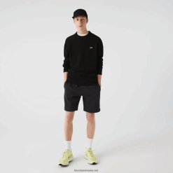 Lacoste pantaloni scurți din fleece din bumbac periat organic 0H6PD41597 bărbați gri el6