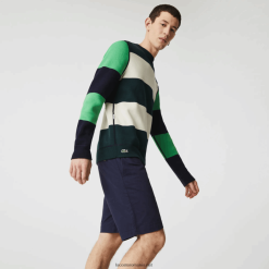 Lacoste pantaloni scurți din gabardină stretch slim fit 0H6PD4554 bărbați bleumarin 166