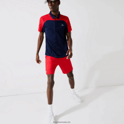 Lacoste pantaloni scurți din țesătură diamant solid pentru tenis sport 0H6PD41444 bărbați roșu 029