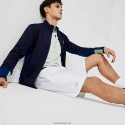 Lacoste pantaloni scurți jacquard cu elastic cu talie contrastantă sport 0H6PD41563 bărbați alb bleumarin alb b0x
