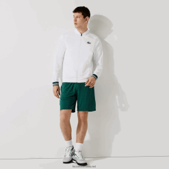 Lacoste pantaloni scurți respirabili sport cu model din picioare de hîr 0H6PD41598 bărbați verde alb 256
