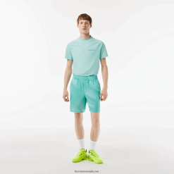 Lacoste pantaloni scurți sport 0H6PD411 bărbați verde deschis galben h0u