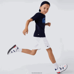 Lacoste pantaloni scurți sport diamant 0H6PD43074 copii alb 001