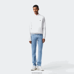Lacoste pantaloni slim fit din denim din bumbac elastic 0H6PD4418 bărbați mku albastru