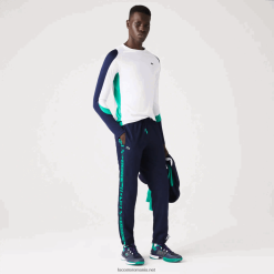 Lacoste pantaloni sport de tenis cu imprimeuri laterale 0H6PD41089 bărbați bleumarin 166
