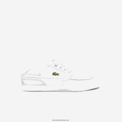 Lacoste pantofi de barca din piele de punte bayliss și sintetici 0H6PD41802 bărbați alb și aproape alb 65t