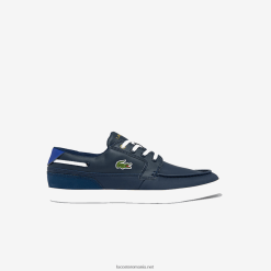 Lacoste pantofi de barca din piele de punte bayliss și sintetici 0H6PD41803 bărbați bleumarin și alb 092