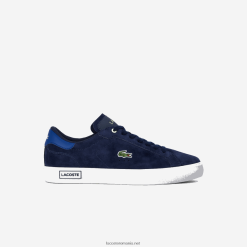 Lacoste pantofi sport powercourt culoare piele 0H6PD41900 bărbați bleumarin și alb aproape j18
