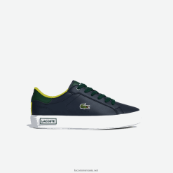 Lacoste pantofi sport powercourt sintetici cu toc 0H6PD43332 juniori bleumarin și verde 2s3