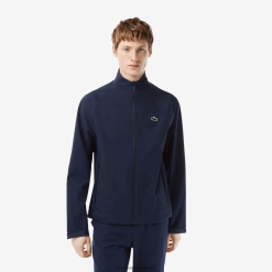 Lacoste parcă de vânt impermeabilă cu fermoar de golf 0H6PD4394 bărbați bleumarin 423