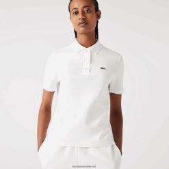 Lacoste Polo cu dungi din bumbac organic, în formă regulată 0H6PD42503 femei alb 70v