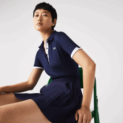 Lacoste Polo de golf elastic respirabil sport 0H6PD42487 femei bleumarin alb 525
