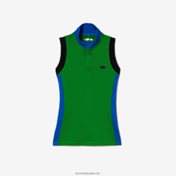 Lacoste polo de tenis fără mâneci cu fermoar 0H6PD42357 femei verde albastru negru 8hj