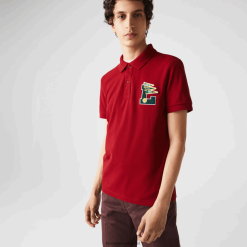 Lacoste polo din bumbac piqué, cu talie regulată 0H6PD4895 bărbați roșu 5sx